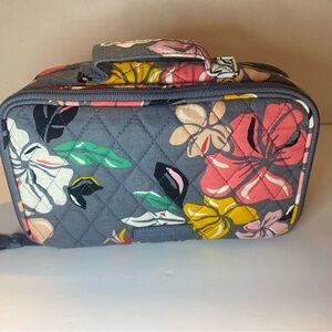 Vera Bradley Gray Floral Cosmetic Bag